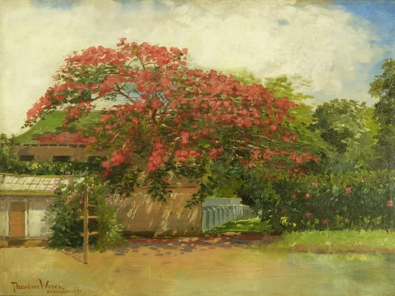 1859-Theodore Wores - Casa hawaiana